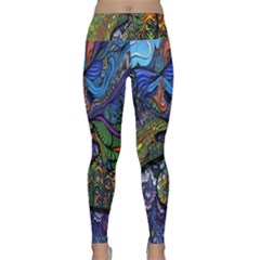 Psychedelic Digital Art Artwork Landscape Colorful Lightweight Velour Classic Yoga Leggings by Bedest