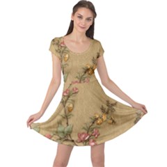 Flowers, Branches, Desenho, Edge, Leaves Cap Sleeve Dress by kyorashop23