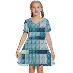 Lego, Background, Dots Kids  Short Sleeve Tiered Mini Dress by kyorashop23