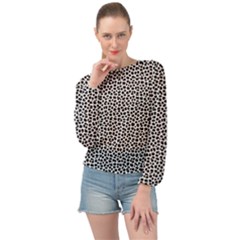 Marble Cracked Pattern Surface Banded Bottom Chiffon Top by Bedest