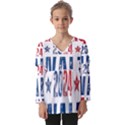 Kamala Harris 2024 Walz Kids  V Neck Casual Top View1
