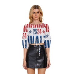 Kamala Harris 2024 Walz Mid Sleeve Drawstring Hem Top by Safari