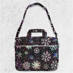 Shiny Winter Snowflake Abstract Christmas Cold Crystal December Macbook Pro 13  Shoulder Laptop Bag  by Bedest