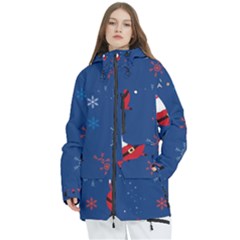 Feliz Natal, Santa, Merry Christmas Women s Multi Pockets Zip Ski And Snowboard Waterproof Breathable Jacket by kyorashop23