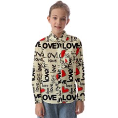 Love Abstract Background Love Textures Kids  Long Sleeve Shirt by kyorashop23