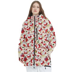 Santa Claus Patterns, Christmas Decorations Women s Multi Pockets Zip Ski And Snowboard Waterproof Breathable Jacket by kyorashop23