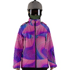 Swirl Twirl Design Pattern Purple Men s Zip Ski And Snowboard Waterproof Breathable Jacket by Salmanaz77