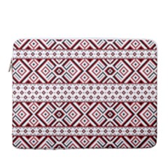 Ukrainian Folk Seamless Pattern Ornament 15  Vertical Laptop Sleeve Case With Pocket