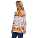 Bright Aztec Ethnic Seamless Pattern Long Sleeve Drawstring Hooded Top View2