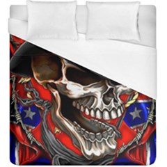 Confederate Flag Usa America United States Csa Civil War Rebel Dixie Military Poster Skull Duvet Cover (king Size) by Ket1n9