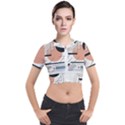 Abstract Architecture Short Sleeve Cropped Jacket View1