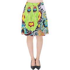 Supersonic Monster Mash Velvet High Waist Skirt by chellerayartisans