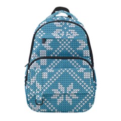 Blue Winter Knitted Texture, Blue Winter Background, Knitted Texture Carry-on Travel Backpack