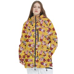 Cartoon Xmas Characters Pattern Women s Multi Pockets Zip Ski And Snowboard Waterproof Breathable Jacket by kyorashop23