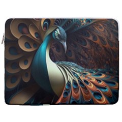 Colorful Peacock Bird Feathers 17  Vertical Laptop Sleeve Case With Pocket by Apen