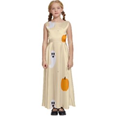 Pumpkin And Boo Crew Halloween  Kids  Satin Sleeveless Maxi Dress by Safari