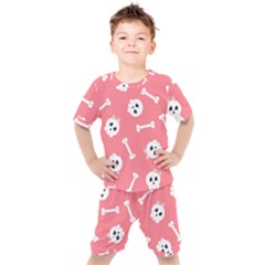 Halloween Pattern With Sculles And Bones 20240926 160927 0000 Kids  T-shirt And Shorts Set by Safari