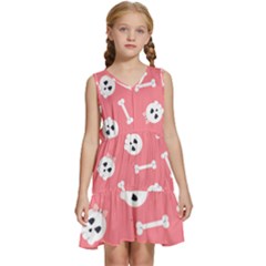 Halloween Pattern With Sculles And Bones 20240926 160927 0000 Kids  Sleeveless Tiered Mini Dress by Safari