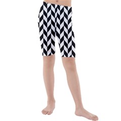 Black And White Pattern Kids  Mid Length Swim Shorts by ytdream