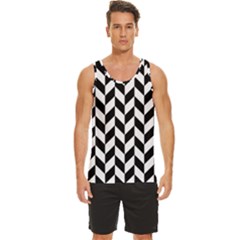 Black And White Pattern Men s Wide Collar Tank Top by ytdream