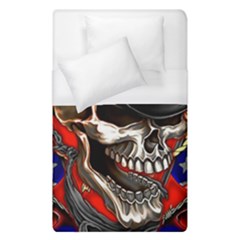 Confederate Flag Usa America United States Csa Civil War Rebel Dixie Military Poster Skull Duvet Cover (single Size) by Ket1n9