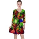 Splash Quarter Sleeve Ruffle Waist Dress View1