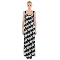 Stylish Coffee Cup Pattern Thigh Split Maxi Dress by ExtraAwesomeSauce