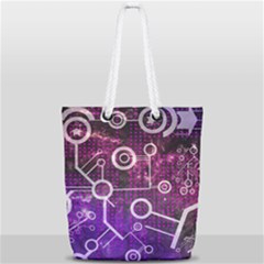 Cosmic Network Geometric Art Full Print Rope Handle Tote (small) by ExtraAwesomeSauce