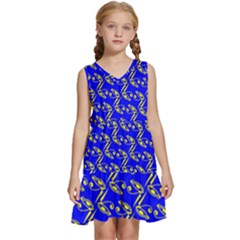 Eye Of Horus Pattern Kids  Sleeveless Tiered Mini Dress by ExtraGoodSauce