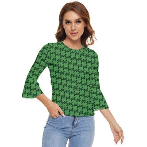 St  Patrick s Day Clovers Bell Sleeve Top by ExtraAwesomeSauce