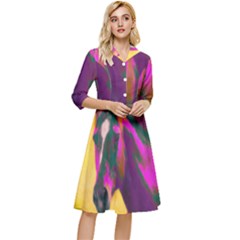 Vibrant Abstract Equine Art Classy Knee Length Dress by ExtraAwesomeSauce