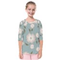 Flora Floral Flower Flowers Pattern Kids  Quarter Sleeve Raglan T-Shirt View1