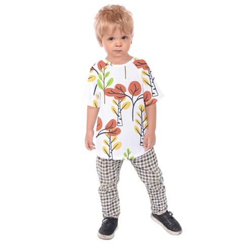 Tree Auntumn Leaf Kids  Raglan T-shirt by anzea