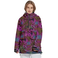 Pink And Purple Leopard Women s Pullover Zip Ski And Snowboard Waterproof Breathable Jacket by ExtraAwesomeSauce