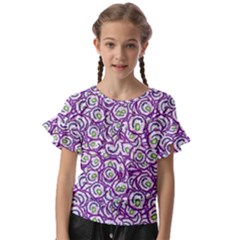 Funny Bacterias Drawing Motif Random Pattern Kids  Cut Out Flutter Sleeves by dflcprintsclothing