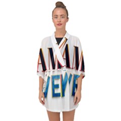 Game Over Text Design  Half Sleeve Chiffon Kimono by 7223056