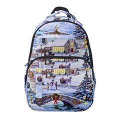 Icy Lights, Art, Christmas, Houses Carry-on Travel Backpack