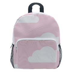 Clouds Pink Pattern Kids  Age 5-10 Lightweight School Backpack With Side Pockets by ConteMonfrey