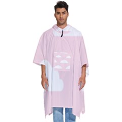 Clouds Pink Pattern Men s Hooded Rain Ponchos by ConteMonfrey