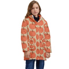 Cute Pumpkin Kids  Hooded Longline Puffer Jacket by ConteMonfrey