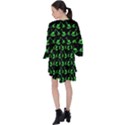 Green neon dinos V-Neck Flare Sleeve Mini Dress View2