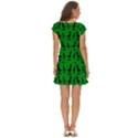 Dinos on a green background Short Sleeve Tiered Mini Dress View4