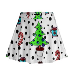 It`s Cold Outside Christmas Pattern Mini Flare Skirt by ConteMonfrey