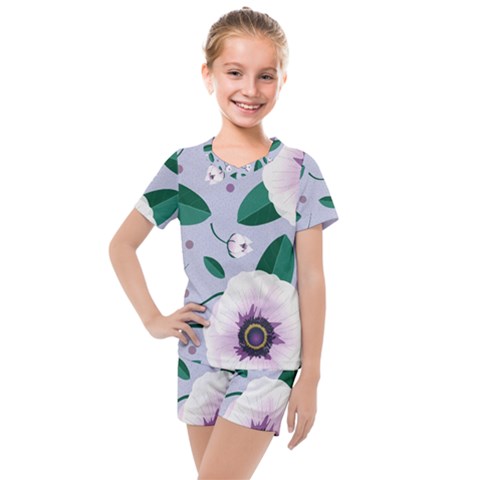 Flowers Petals Blossom Flora Kids  Mesh T-shirt And Shorts Set by Apenda