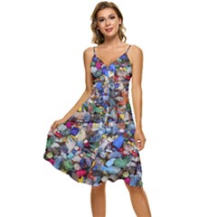 Trash To Treasure (ai) Sleeveless Tie Front Chiffon Dress by dflcprintsclothing