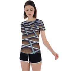 Expression Of Structure Back Circle Cutout Sports T-shirt by geonetique
