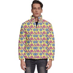 Colorful Bitcoin Pattern Men s Puffer Bubble Jacket Coat by ExtraGoodSauce