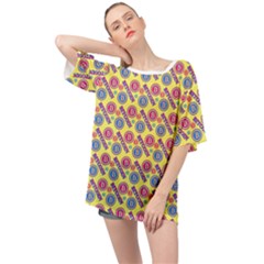 Colorful Bitcoin Pattern Oversized Chiffon Top by ExtraAwesomeSauce
