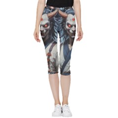 Demon Samurai Inside Out Lightweight Velour Capri Leggings  by AwesomeSauce