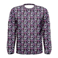 Sugar Skull Cat Pattern Men s Long Sleeve T-shirt by ExtraAwesomeSauce